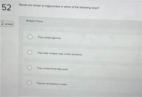 how are sterols similar to triglycerides
